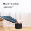 2x fabric ottoman round wooden leg foot stool black