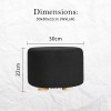 2x fabric ottoman round wooden leg foot stool black