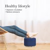 2x fabric ottoman round wooden leg foot stool dark blue