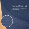 2x fabric ottoman round wooden leg foot stool dark blue