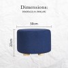 2x fabric ottoman round wooden leg foot stool dark blue