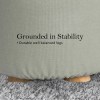 fabric ottoman round wooden leg foot stool grey