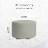 fabric ottoman round wooden leg foot stool grey