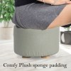 2x fabric ottoman round wooden leg foot stool grey 2x fabric ottoman round wooden leg foot stool grey