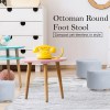 fabric ottoman round wooden leg foot stool light blue fabric ottoman round wooden leg foot stool light blue