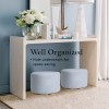 fabric ottoman round wooden leg foot stool light blue fabric ottoman round wooden leg foot stool light blue