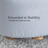 fabric ottoman round wooden leg foot stool light blue fabric ottoman round wooden leg foot stool light blue