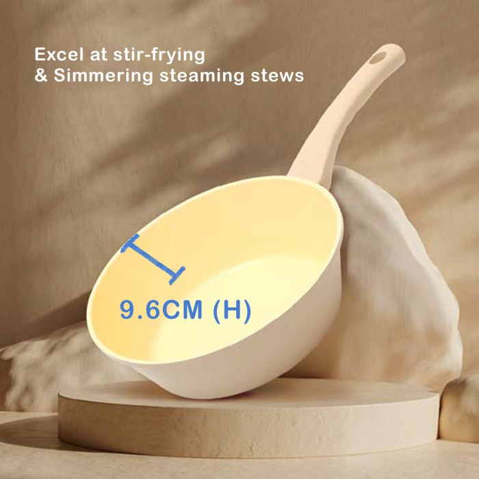 giorno felice ih wok pan 28cm ceramic non stick stir frypan induction