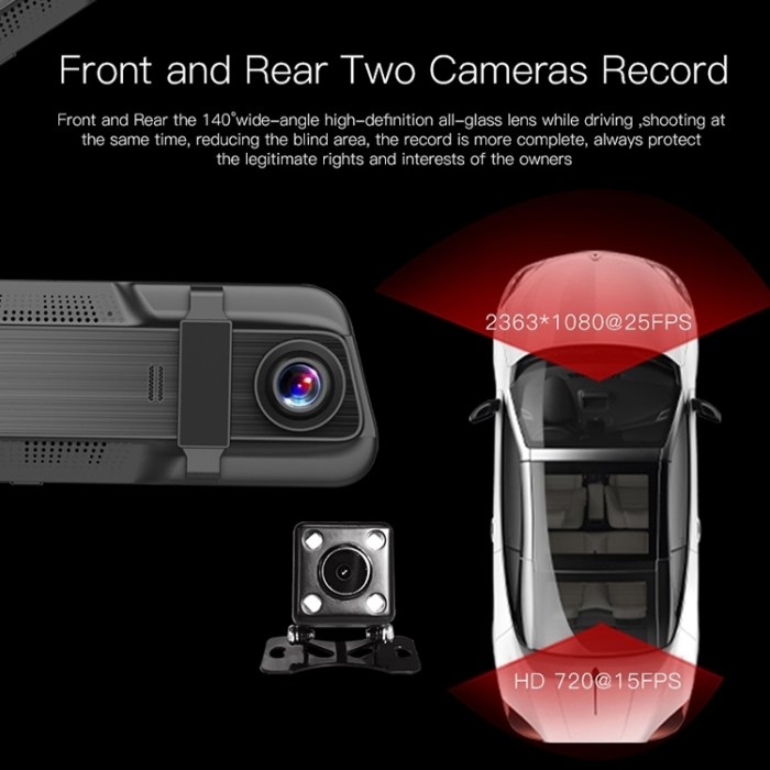 anytek t600 ultra hd dual cameras 5.5 inch ips touch screen car dvr driving recorder