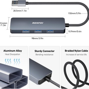 benfei usb 3.0 4 port hub usb a splitter ultra slim benfei usb 3.0 4 port hub usb a splitter ultra slim
