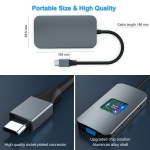 benfei 335gy usb c hub with triple display, 8 in 1 docking station (100w pd, dual 4k hdmi, vga, 3x usb 3.0)