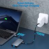 benfei 335gy usb c hub with triple display, 8 in 1 docking station (100w pd, dual 4k hdmi, vga, 3x usb 3.0)