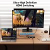 benfei 365bk hdmi switch 4 in 1 out 4k@60hz, 2k@144hz, hdcp 2.3 (with adaptive equalization support 30ft hdmi transmit)