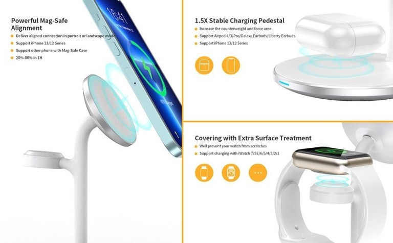 choetech t585 f 3 in 1 wireless charging station dock
