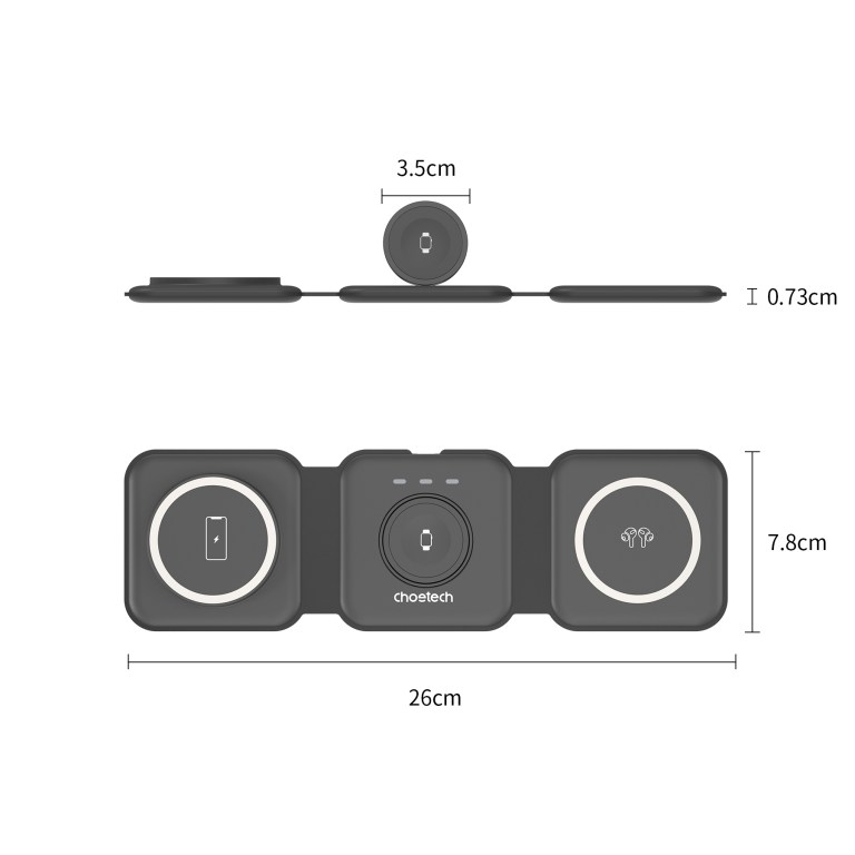 choetech t588 f bk 3 in 1 foldable fast wireless charger for phone/watch/earphone choetech t588 f bk 3 in 1 foldable fast wireless charger for phone/watch/earphone