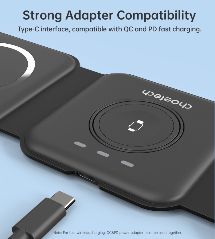 choetech t588 f bk 3 in 1 foldable fast wireless charger for phone/watch/earphone choetech t588 f bk 3 in 1 foldable fast wireless charger for phone/watch/earphone