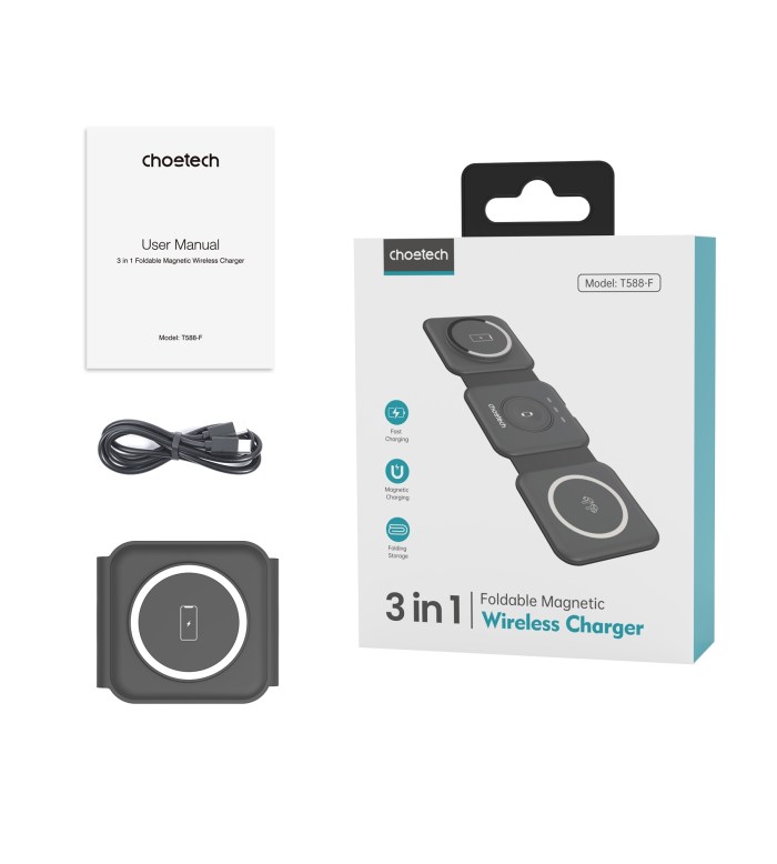 choetech t588 f bk 3 in 1 foldable fast wireless charger for phone/watch/earphone choetech t588 f bk 3 in 1 foldable fast wireless charger for phone/watch/earphone