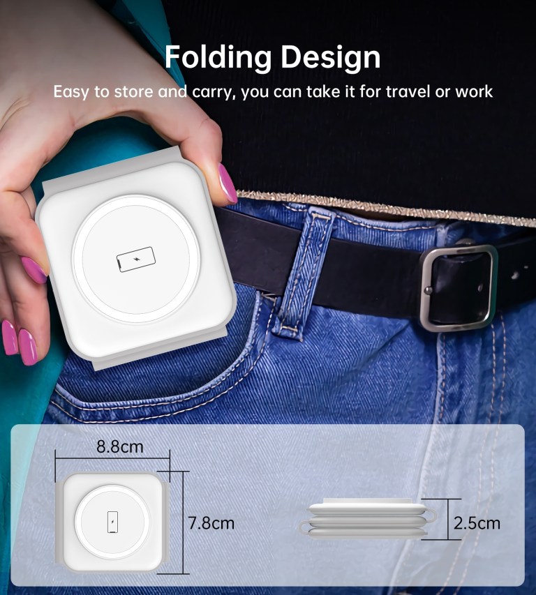 choetech t588 f wh 3 in 1 foldable fast wireless charger for phone/watch/earphone