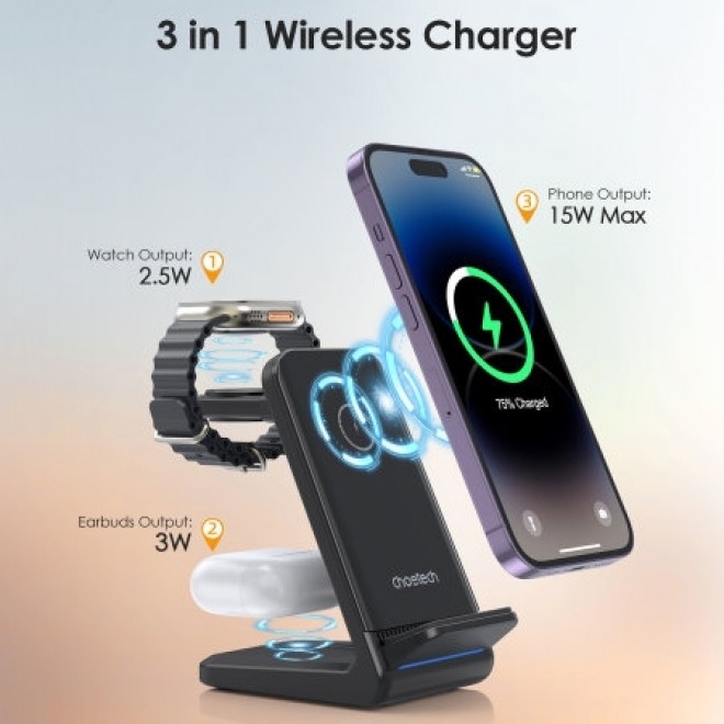 choetech t608 f bk 15w 4 in 1 wireless charger stand for iwatch and samsung watch (black) choetech t608 f bk 15w 4 in 1 wireless charger stand for iwatch and samsung watch (black)