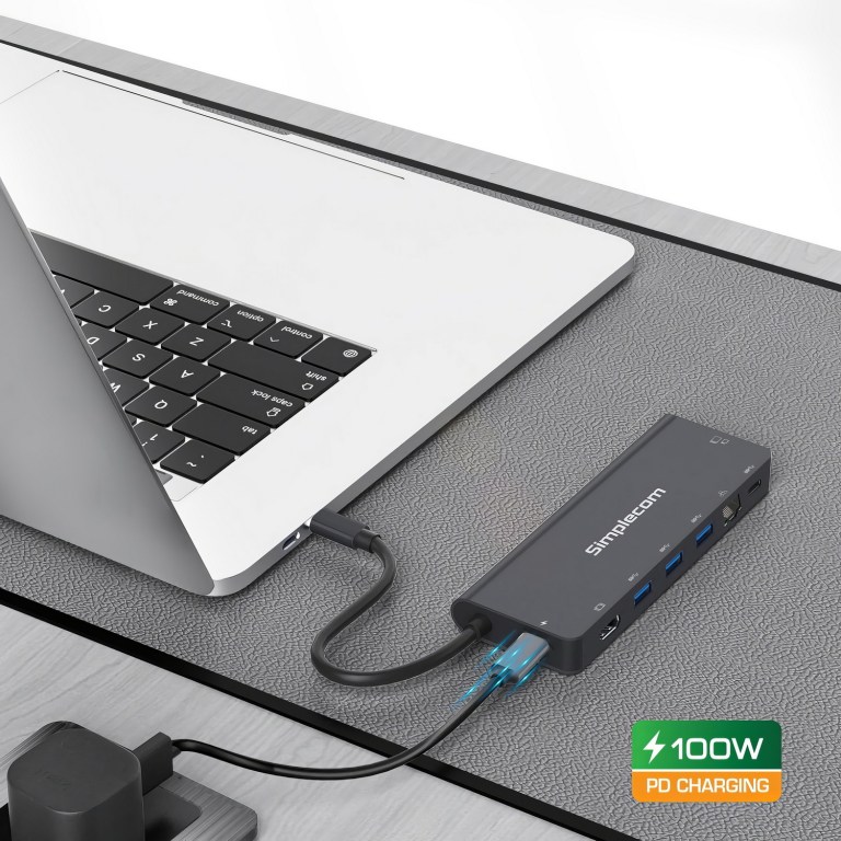 simplecom cht590 usb c superspeed 9 in 1 multiport docking station hdmi 2.0