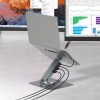 simplecom cht660 adjustable aluminium laptop stand with 6 port usb c docking station dual 4k hdmi display
