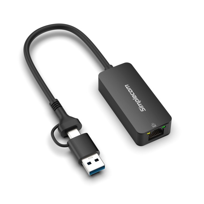 simplecom nu405c superspeed usb c and usb a to 2.5g ethernet network adapter 2.5gbps lan