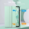 ipad 10th case 10.9 inch 2022 with pencil holder, smart ipad clear case with soft tpu auto wake sleep green