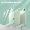 ipad 10th case 10.9 inch 2022 with pencil holder, smart ipad clear case with soft tpu auto wake sleep green