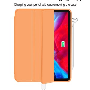 ipad pro 11 inch 2020 soft tpu smart premium case auto sleep wake stand cover pencil holder orange