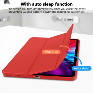 ipad pro 11 inch 2020 soft tpu smart premium case auto sleep wake stand cover pencil holder red