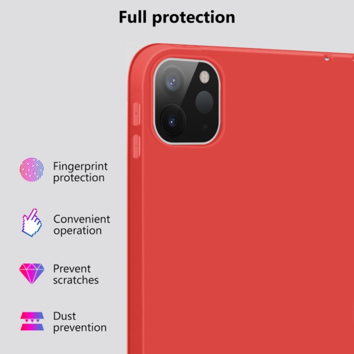 ipad pro 11 inch 2020 soft tpu smart premium case auto sleep wake stand cover pencil holder red