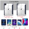 ipad pro 11 inch 2020 2022 soft tpu smart premium case auto sleep wake stand clear cover pencil holder navy blue