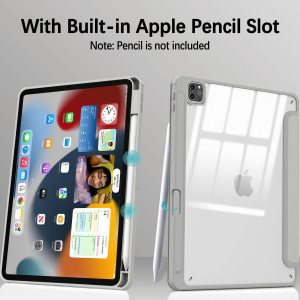 ipad pro 11 inch 2020 2022 soft tpu smart premium case auto sleep wake stand clear cover pencil holder grey ipad pro 11 inch 2020 2022 soft tpu smart premium case auto sleep wake stand clear cover pencil holder grey