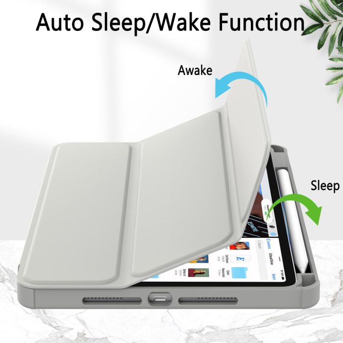 ipad pro 11 inch 2020 2022 soft tpu smart premium case auto sleep wake stand clear cover pencil holder grey