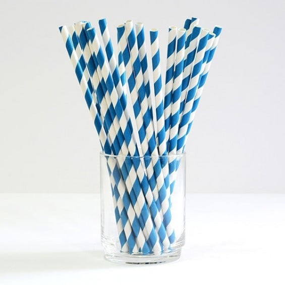 1000 bulk wholesale pack blue white drinking straws biodegradable eco paper birthday party event bistro bar cafe take away