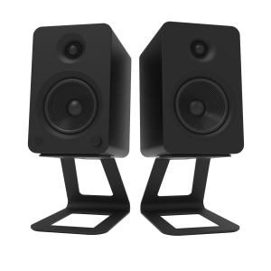 kanto se6 elevated desktop speaker stands for large speakers pair, black