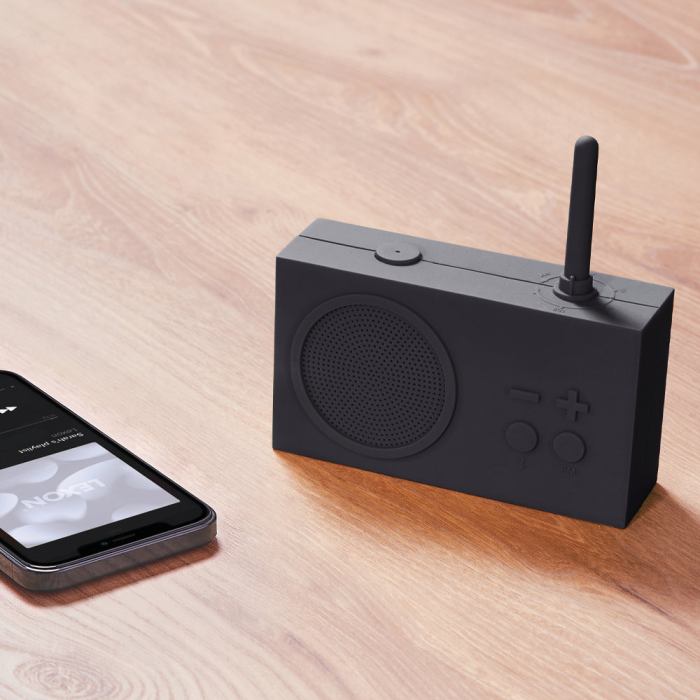 lexon thykho 3 fm radio & bluetooth speaker grey