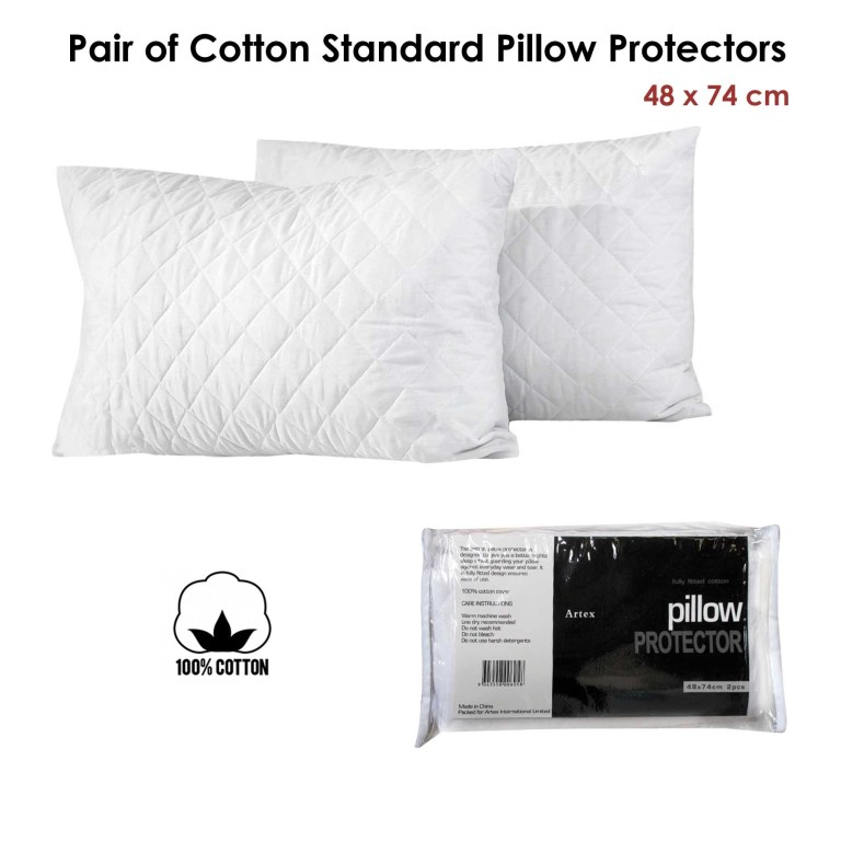 artex pair of cotton standard pillow protectors artex pair of cotton standard pillow protectors