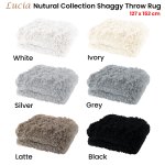 lucia nutural collection shaggy throw rug 127 x 152cm grey lucia nutural collection shaggy throw rug 127 x 152cm grey
