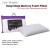 bianca memory foam low profile standard pillow 65 x 40 cm