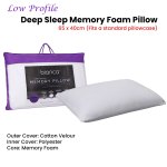 bianca memory foam low profile standard pillow 65 x 40 cm bianca memory foam low profile standard pillow 65 x 40 cm