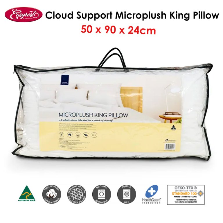easyrest cloud support microplush king pillow 50 x 90 x 24 cm