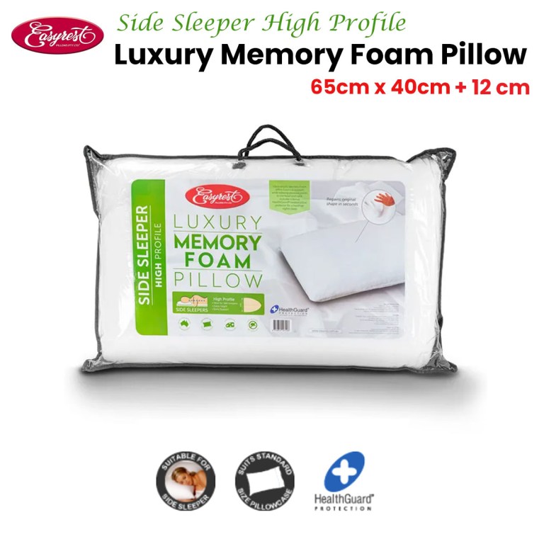 easyrest side sleeper high profile luxury memory foam pillow 65 x 40 + 12cm bonus removable cover easyrest side sleeper high profile luxury memory foam pillow 65 x 40 + 12cm bonus removable cover