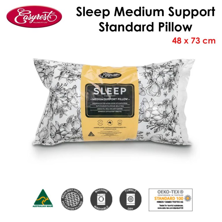 easyrest sleep medium support standard pillow 48 x 73 cm easyrest sleep medium support standard pillow 48 x 73 cm