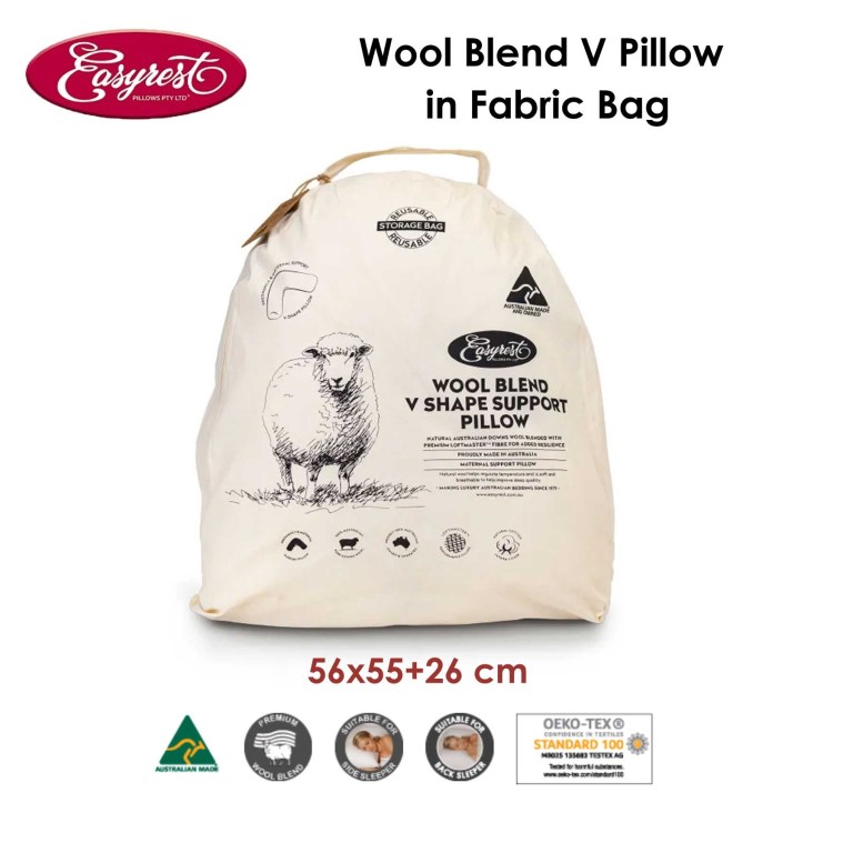 easyrest wool blend v pillow in fabric bag easyrest wool blend v pillow in fabric bag