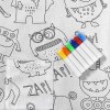 happy kids monster squad colour me in picnic blanket 125 x 125 cm