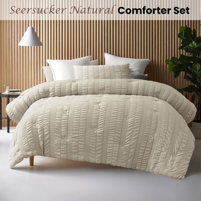 accessorize seersucker natural 3 piece comforter set king