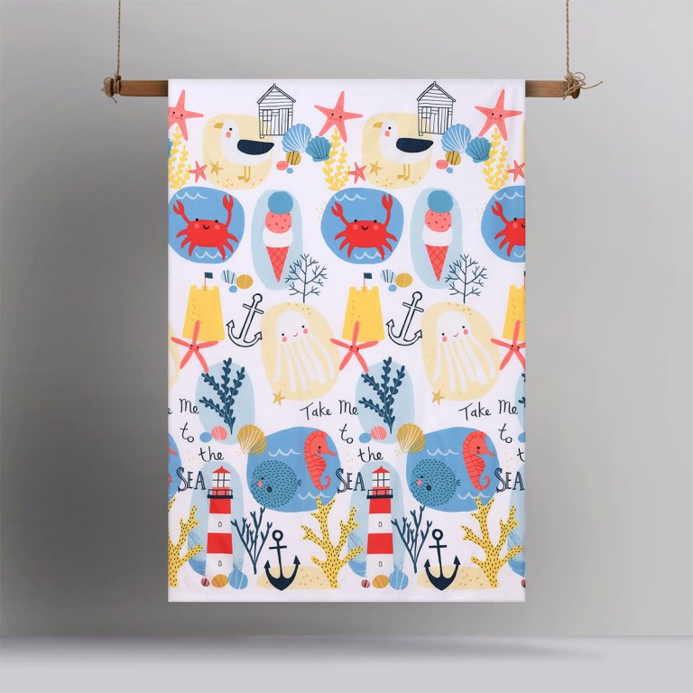 happy kids seaside glow in the dark quilt cover set single