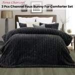 jane barrington arna charcoal 3 pcs channel faux bunny fur comforter set queen jane barrington arna charcoal 3 pcs channel faux bunny fur comforter set queen