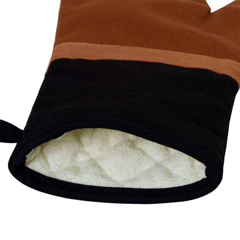 j elliot home selby cotton oven mitt 34 x 15 cm ginger & black